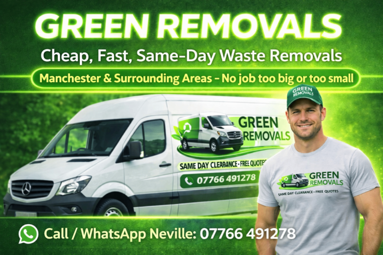 Green Rubbish Removals – Cheap Same-Day Removal, House Clearance & Office Clearance Manchester