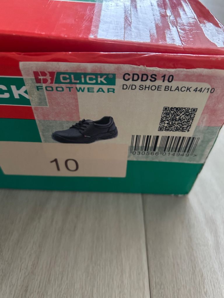 Mens black workwear size 10 reinforced toe shoes