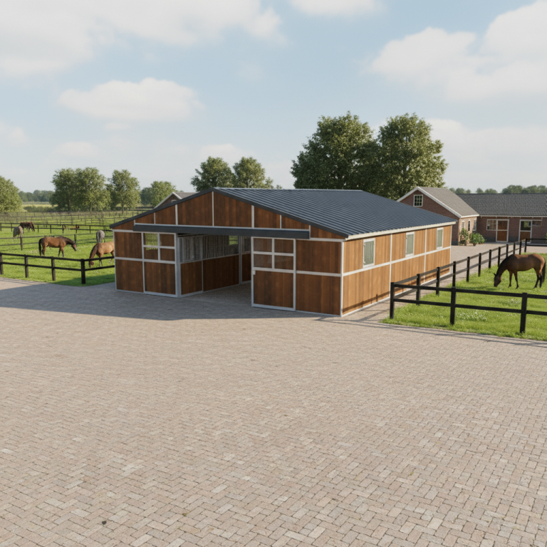 Premium Modular Stable with 5 Horse Boxes and Tack Room | Maintenance-Free