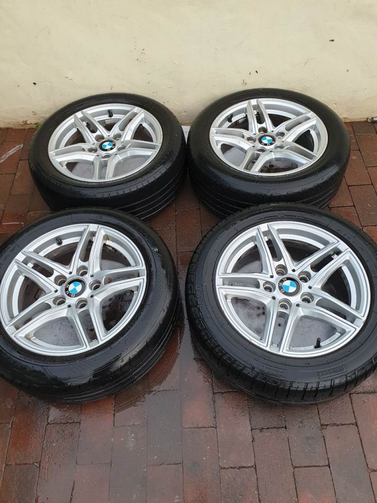 set of 4 alloy BMW wheels tyres 16in