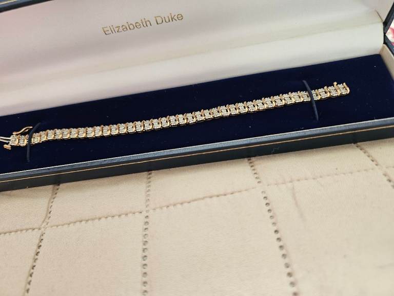 Elizabeth Duke  diamond Tennis Bracelet - Gold Coloured, As Good As New