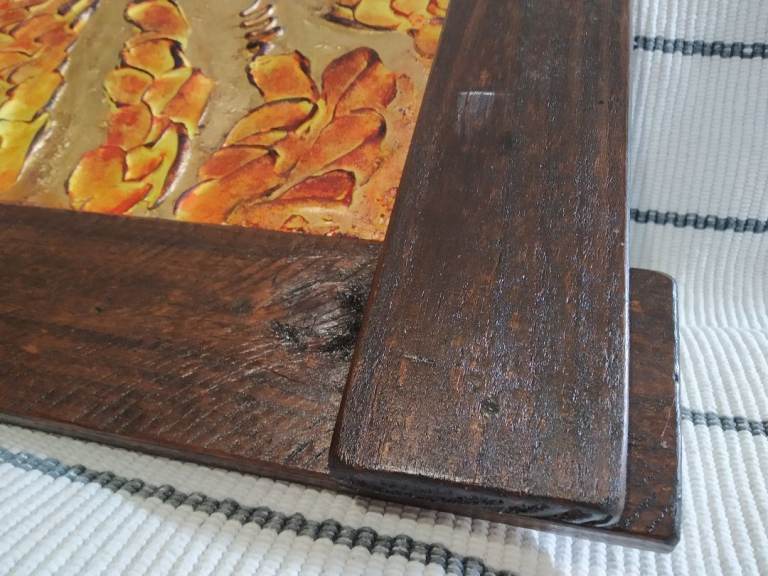 Original artwork in handmade rustic style frame