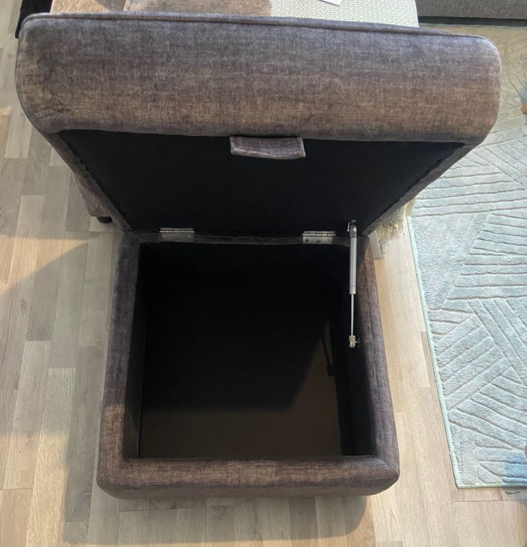 Brand New LA-Z-BOY Grey Fabric Footstool with Storage