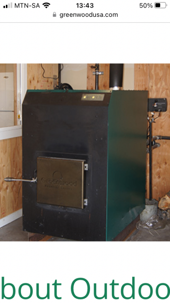 American Greenwood wood burning water heater
