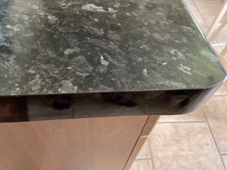 3 lengths of 40mm black granite effect laminate worktop