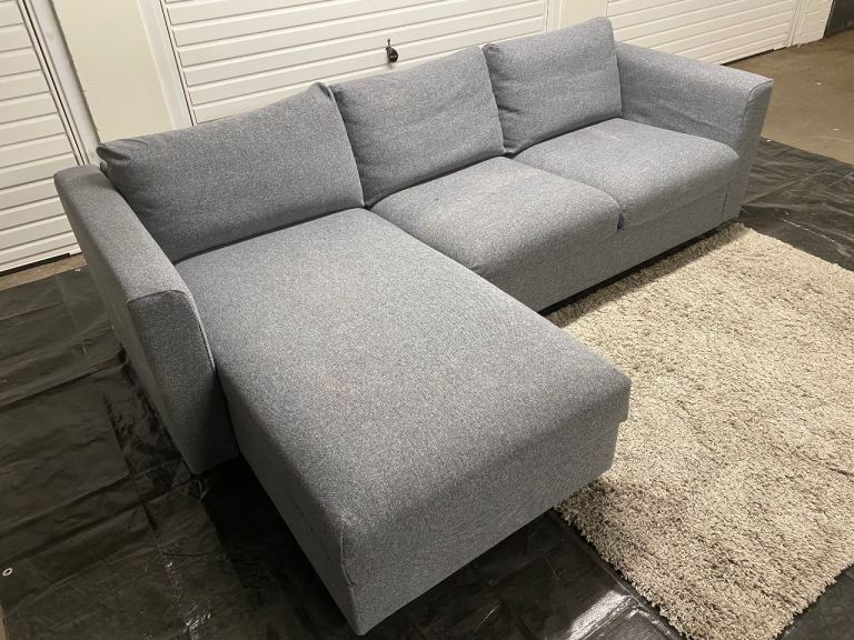 IKEA VIMLE GREY CORNER SOFA WITH STORAGE CHAISE – DELIVERY AVAILABLE
