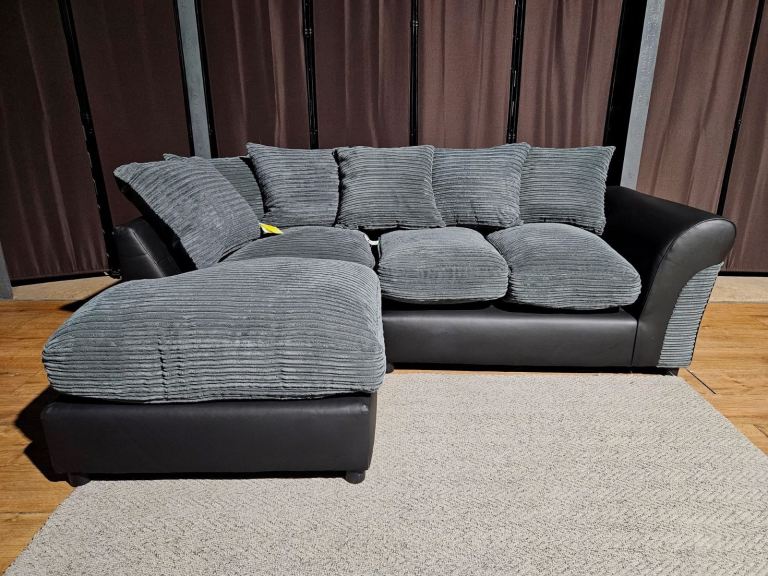 image for Corner Sofa - Grey/Black.