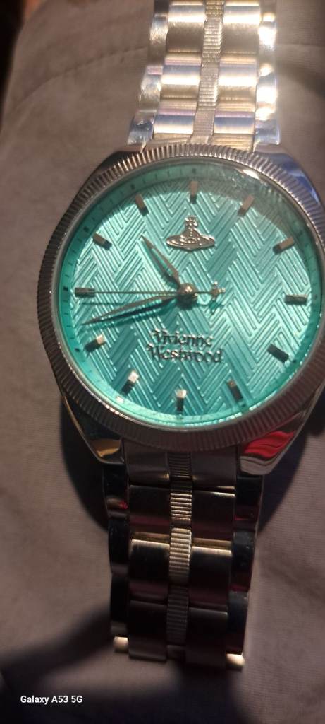 Vivienne Westwood Watch with Green Face and Silver Strap