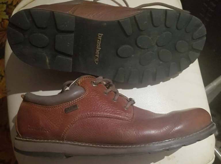 Pair of Brasher leather shoes size 11, 11+