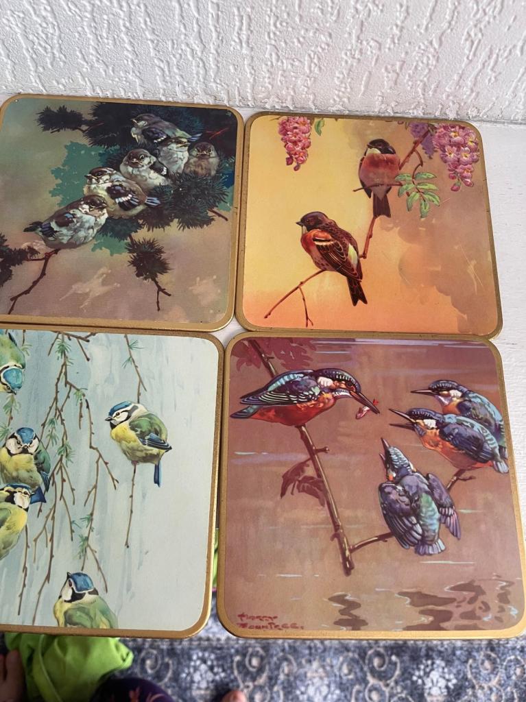 COLLECTABLE VINTAGE 6 X WIN-EL-WARE HARRY ROUNTREE BIRD PRINT PLACEMATS 