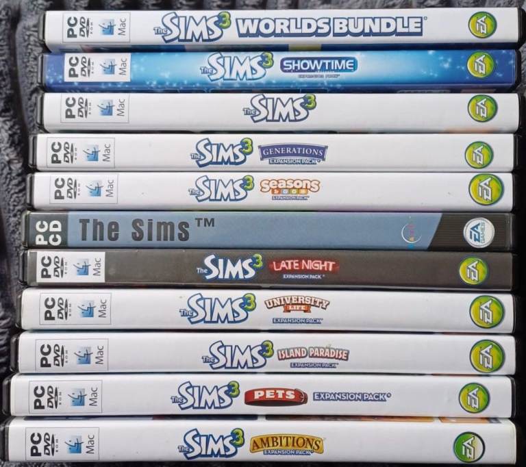 The Sims 3 / Expansion Pack Pc Cd - 12 Games (10 plus one double) Bundle