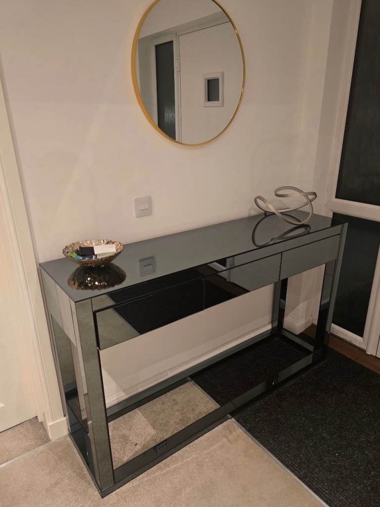 Smoked glass console table hallway hall