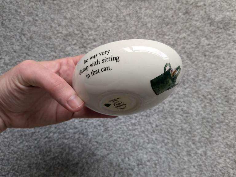 Vintage Wedgwood Beatrix Potter Peter Rabbit Bone China Egg Shaped Trinket Box