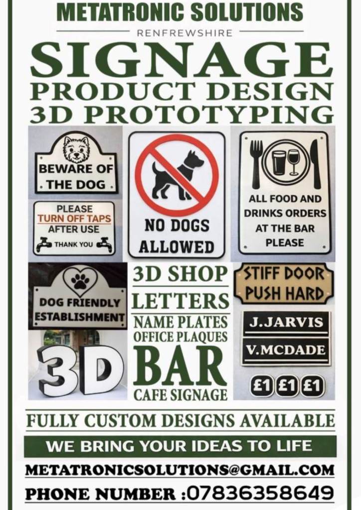 Custom Plastic Signage Renfrewshire | Shop Signs, Name Plaques & Personal Signs