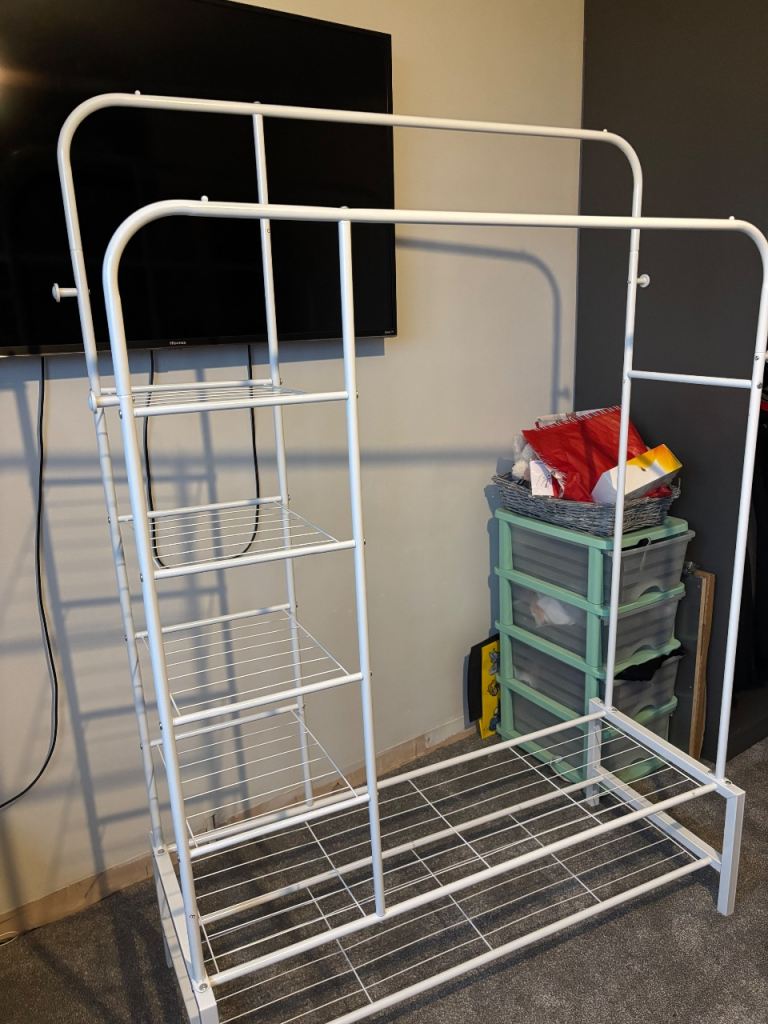 Heavy duty double layer clothes rail / wardrobe