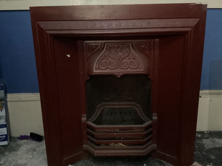 Vintage Cast Iron Fireplace Insert 