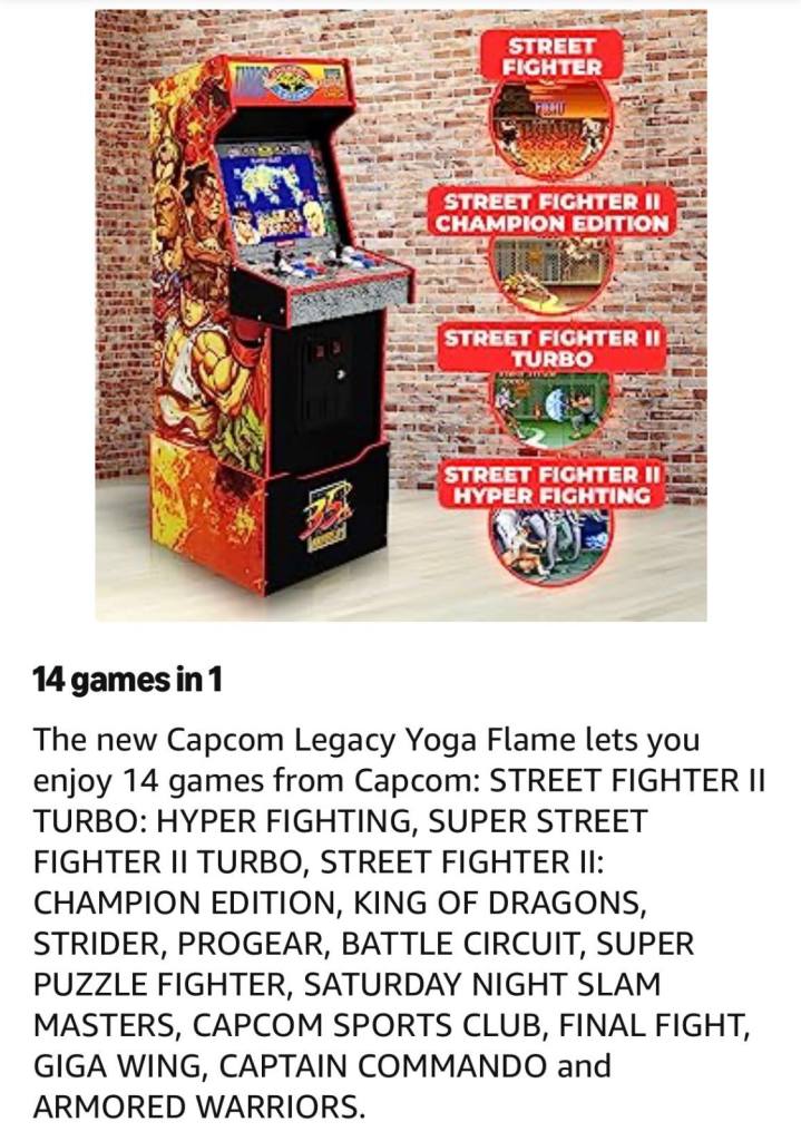 Arcade1Up Street Fighter Legacy 14-in-1 Wi-Fi Arcade Machine
