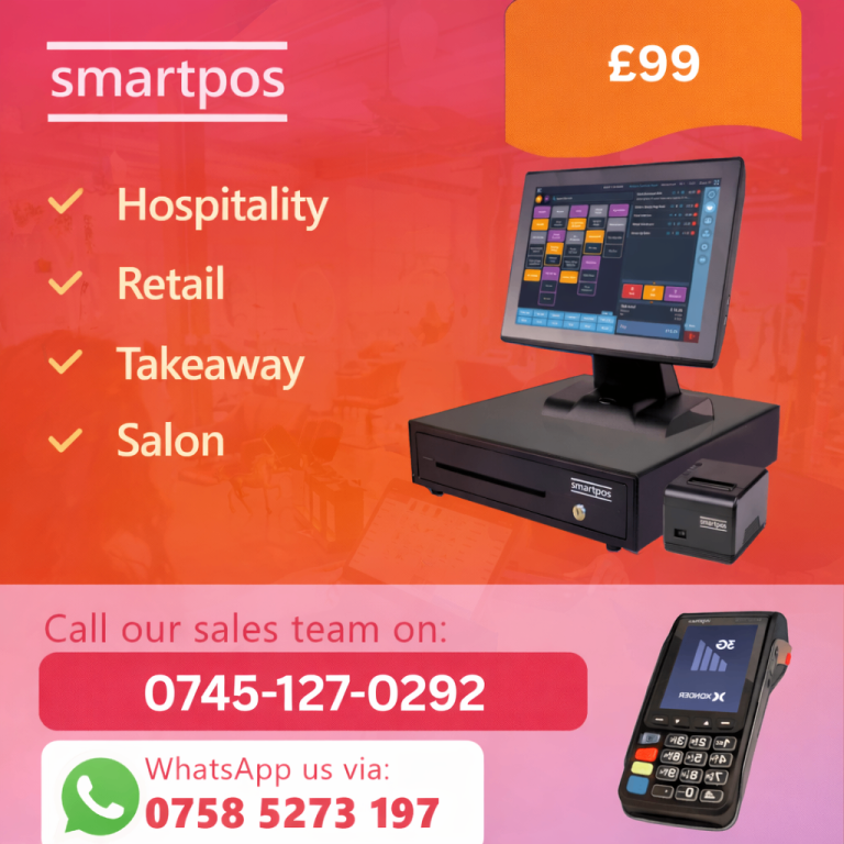 15” NEW EPOS System Retail Hospitality Salon Takeaway Restaurant With Software