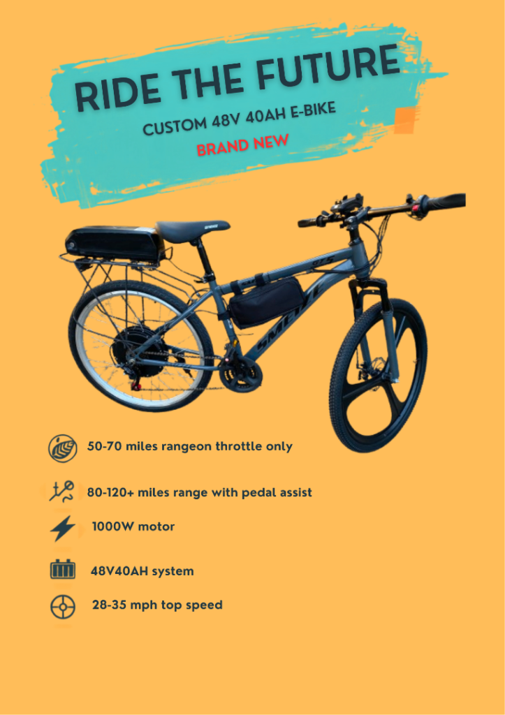 Brand New Custom Electric Mountain Bike 1000 Watts 35 mph - 40 mph Moutainbike UK