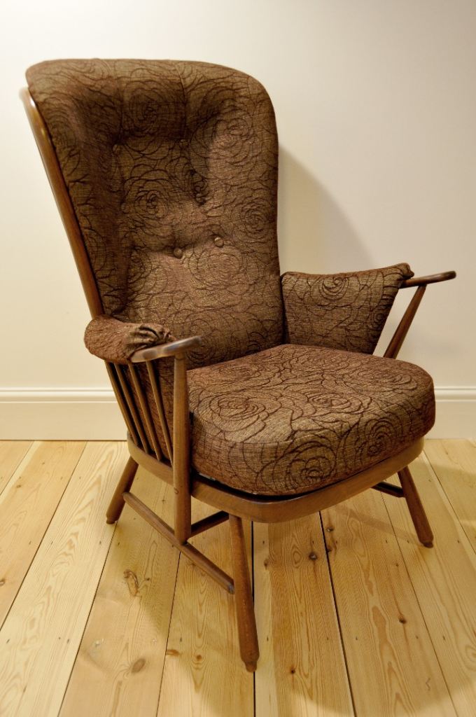 Vintage Retro 60's Ercol Evergreen Armchair (model 7913) Fruitwood Finish