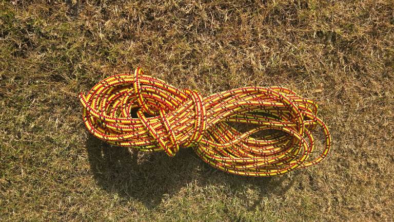 Several lengths of unused rigging and mooring ropes individually priced