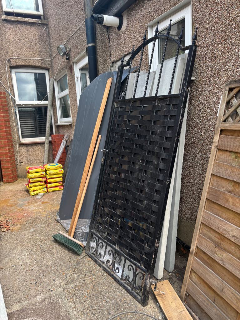 Solid secure, modern black woven entrance Side Gate