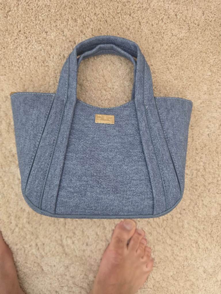 Lovely Blue Fabric Handbag - As Good As New
