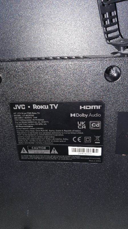 JVC 40 roku smart tv 