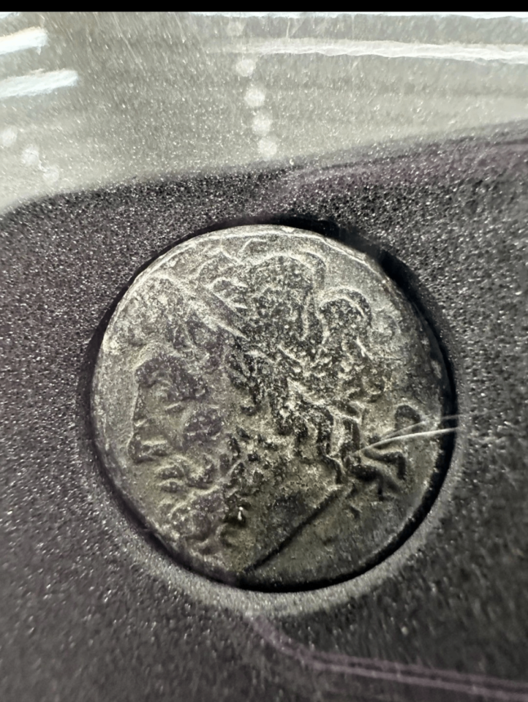 Ancient Greek Bronze Coin – Poseidon & Trident – AE19 – Syracuse – Hieron II 