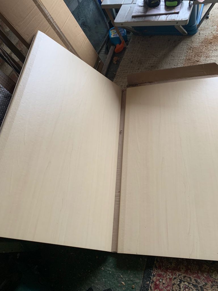 FREE *** NIB pair of plain maple finish larder cupboard doors by B&Q