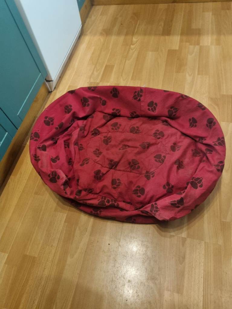 Hard plastic dog bed with cover 