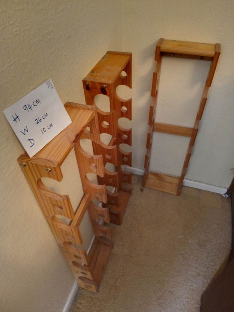 THREE QUALITY PINE WINE RACKS WILL STORE 30 BOTTLES IN TOTAL