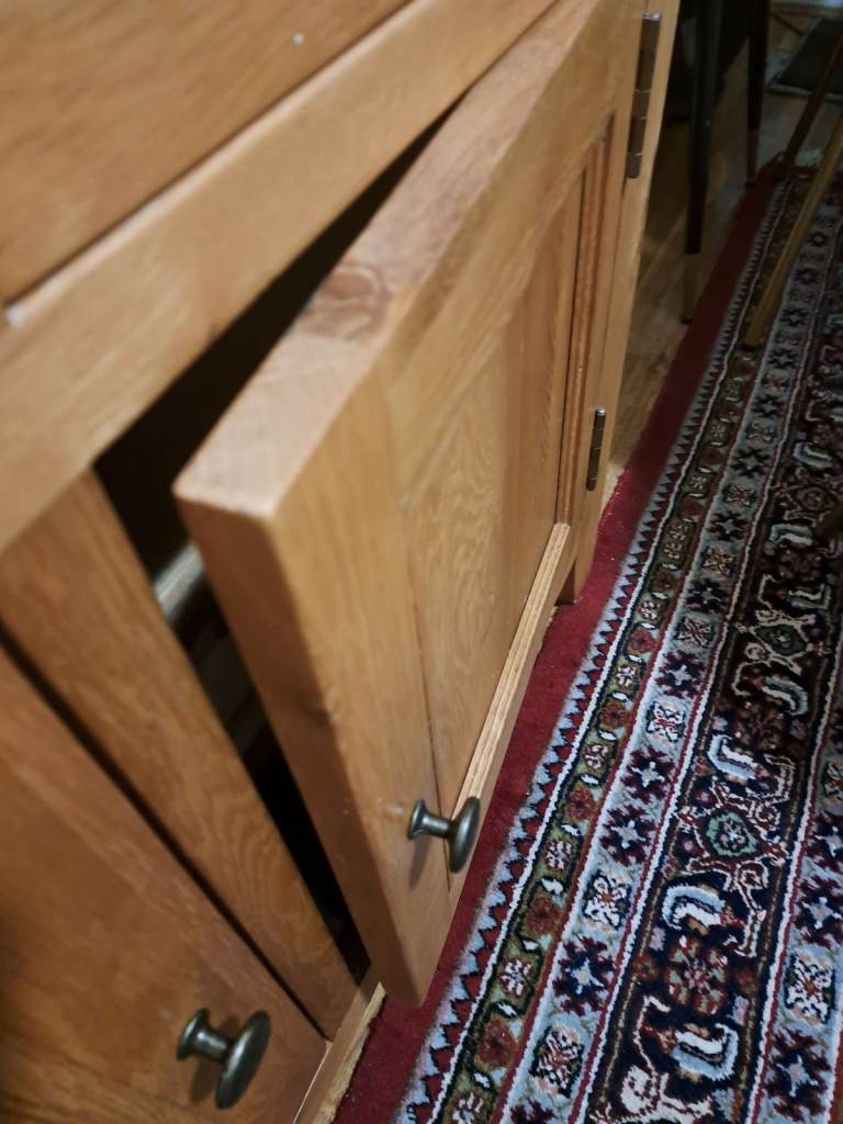 Solid oak sideboard 100cm 90cm 55cm 