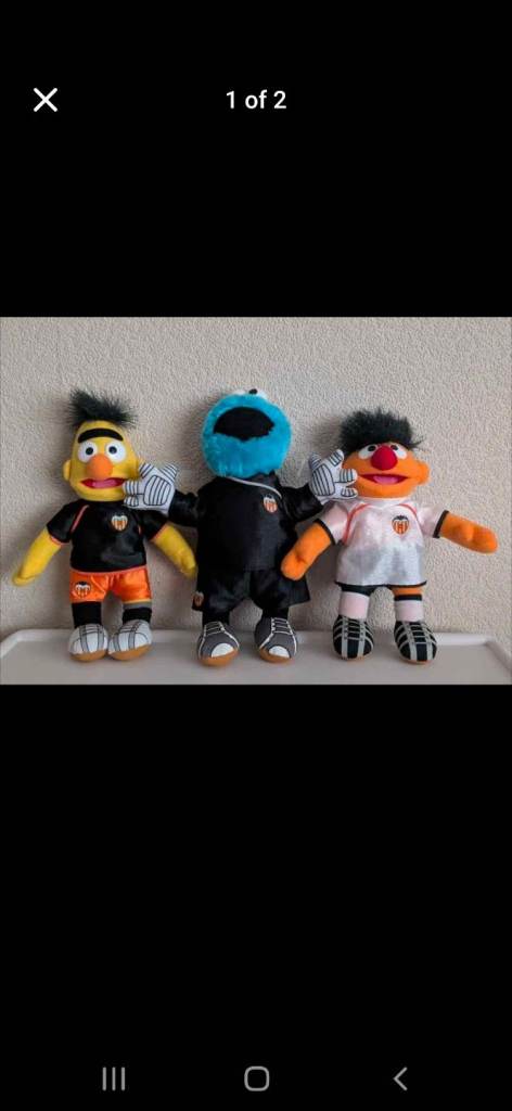 3 Collectable Sesame Street Valencia Club De Futbol plushies