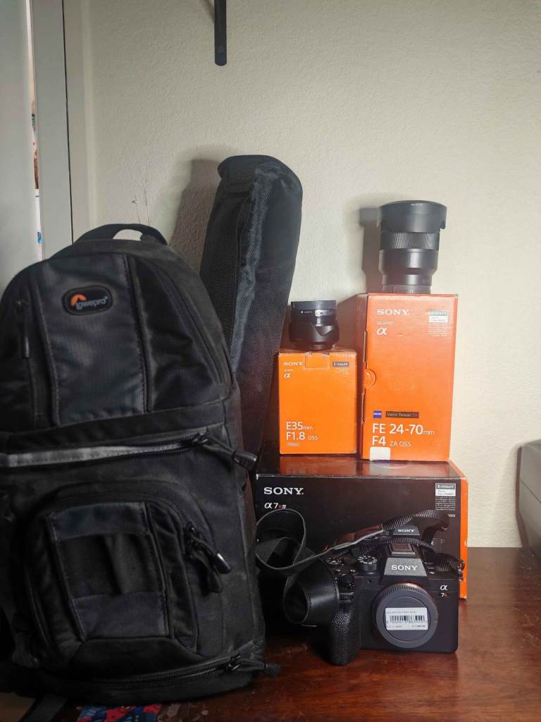 Sony A7R IV Bundle | FE 24-70mm F4 ZA OSS | 35mm F1.8 | Tripod, Bag, Charger & SD Card