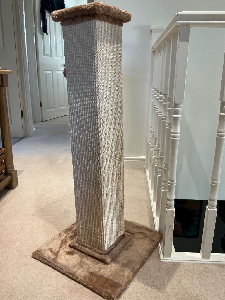 Heavy Duty Cat Scratching Post with Carpet Floor, 90 cm, Light Brown