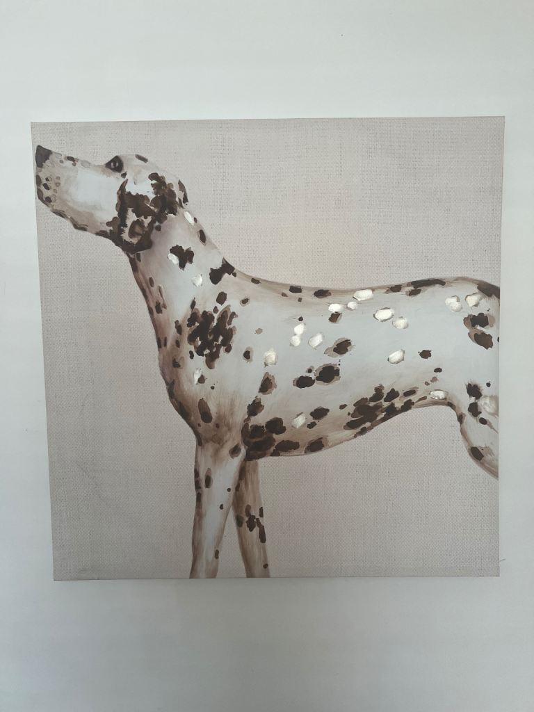 Large picture to hang dog themed neutral colours