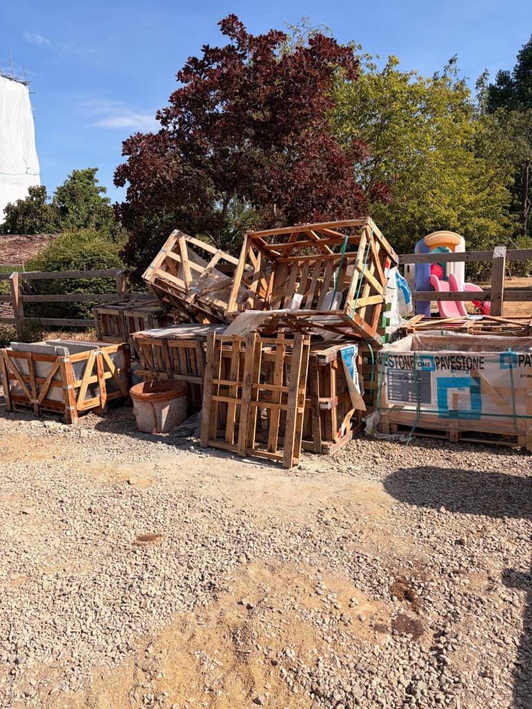Large Job Lot of Wooden Crates and Pallets for Various Projects