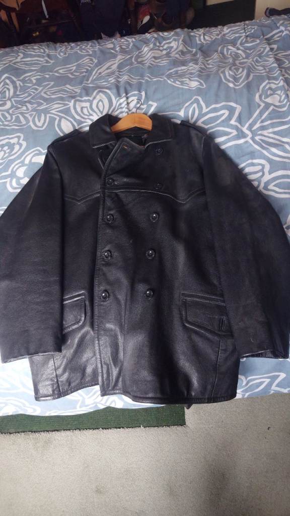 DKNY Leather double breasted coat