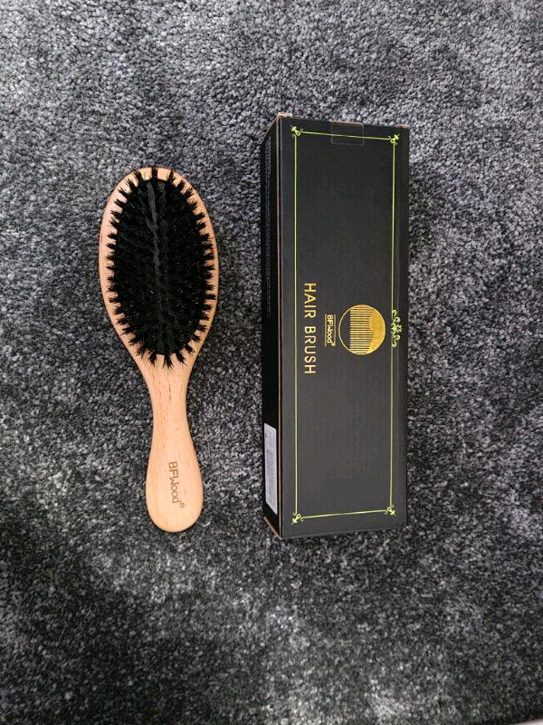 Brand new boxed wooden Hairbrush with boar bristles