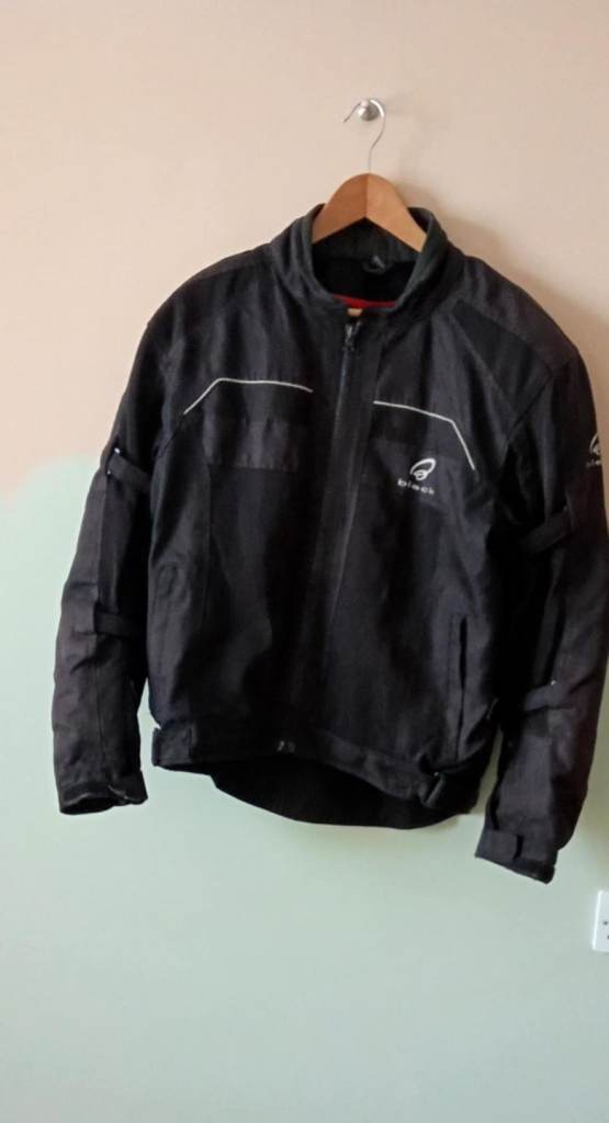 Mens Black brand motorcycle jacket