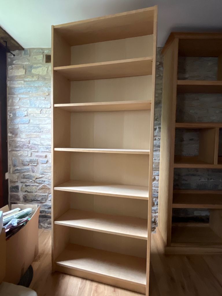 Tall Wooden ikea Billy Bookcase with Multiple Shelves