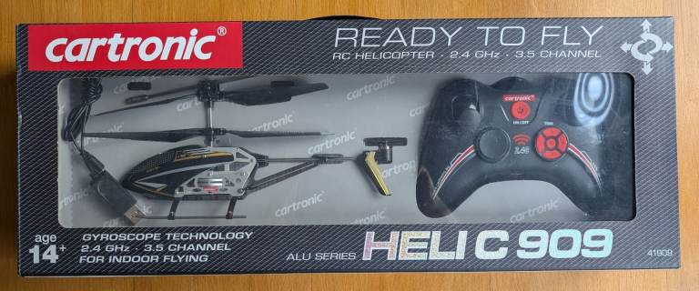 Cartronic Ready To Fly RC Helicopter Model HELI C 909 Boxed Untested