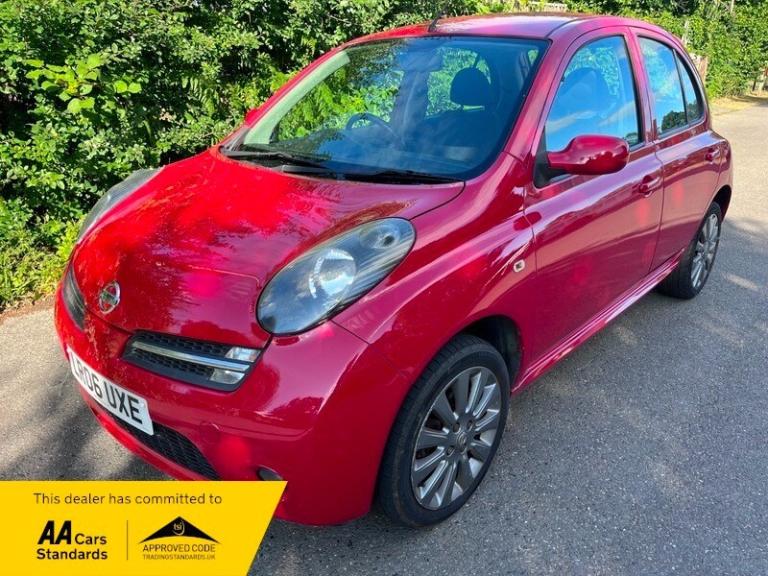 2006 Nissan Micra 1.2 Sport 5dr red with grey trim HATCHBACK Petrol Manual