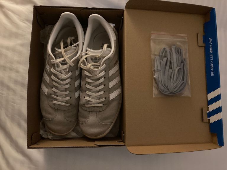 Ladies grey suede gazelle trainers size 6.     