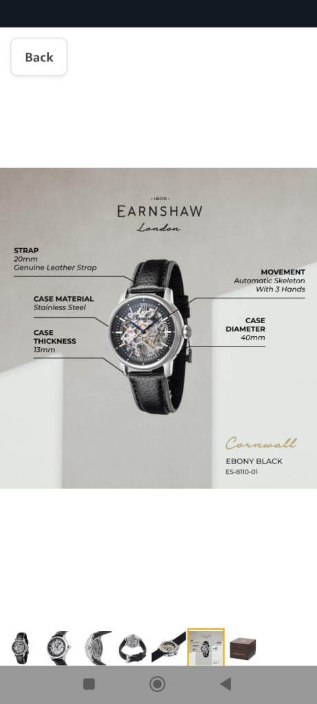 Gents, mens, automatic skeleton watch, new in box