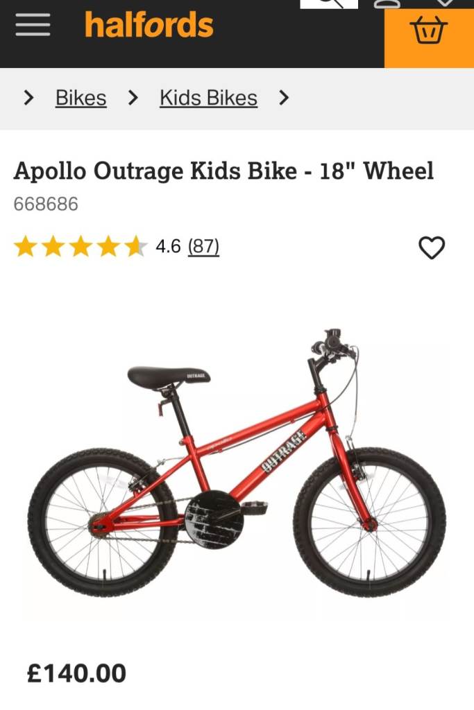 Kid's Bike "18" Wheel.