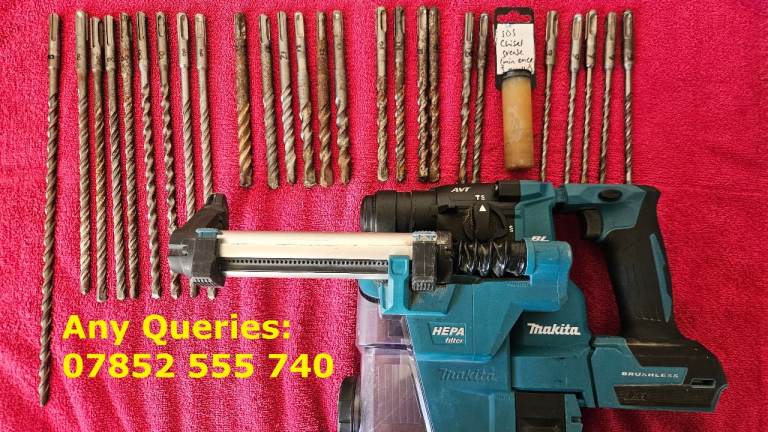 *MAKITA DHR183Z 18V SDS HAMMER DRILL + DX16 DUST EXTRACTOR + EXTRAS*
