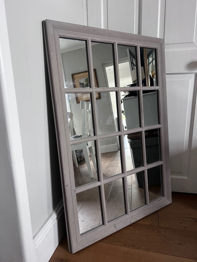 William Wood grey wooden shabby chic rectangle mirror
