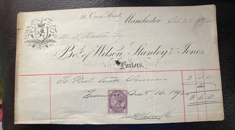 Vintage 1822 Invoice Bill of Sale with Stamp – Historical Collectible